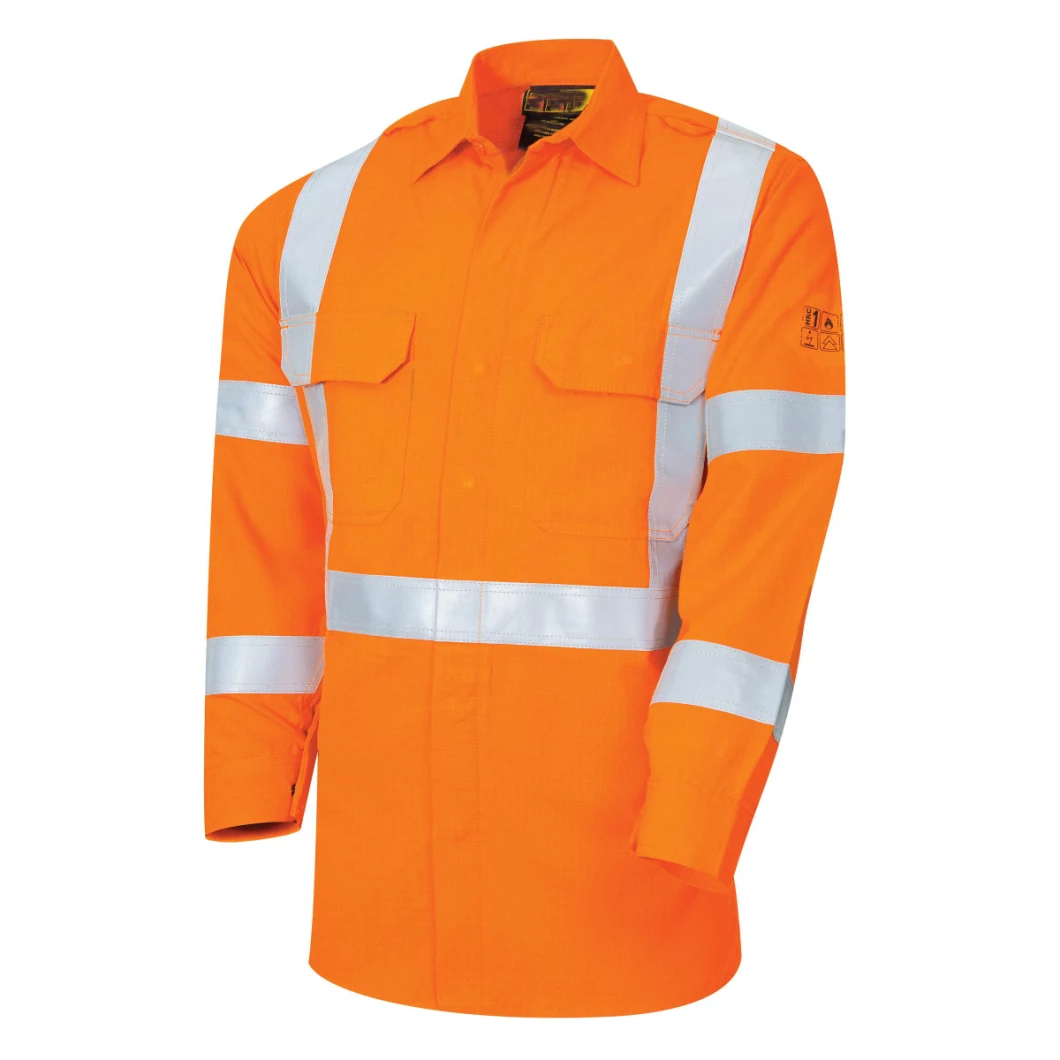 Softshell C-Twill Customized Workwear Arc-Flash Protection Anti-Acid Meltproof Uniform Waterproof Oil Resistance Antistatic Permanent Fr Hi Vis Safety Jacket