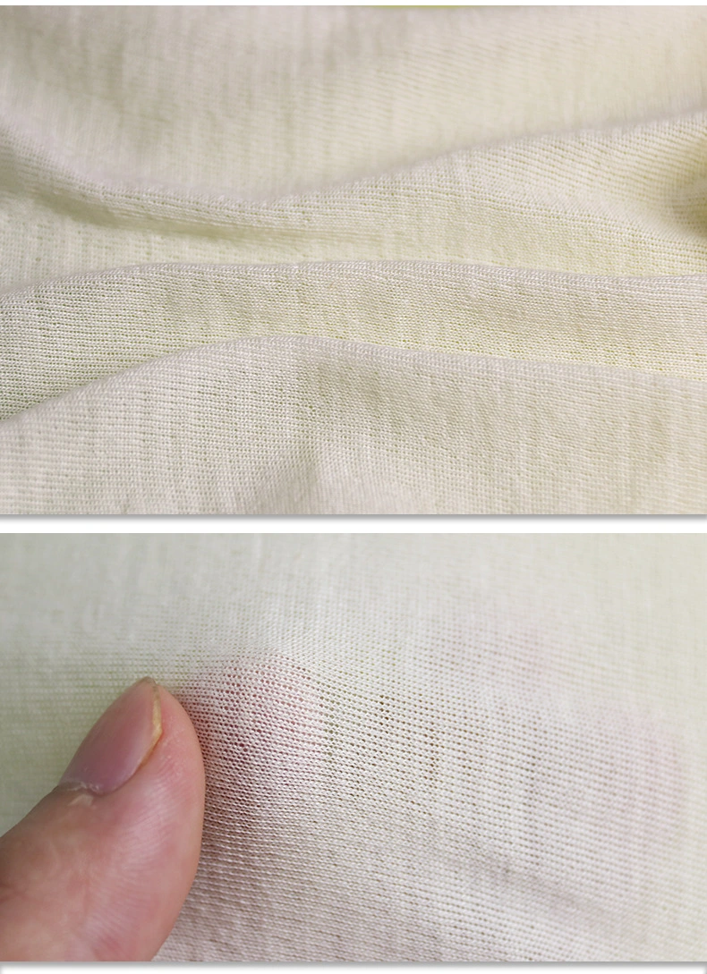 150GSM Inherent Fire Retardant &Arc Flash Resist 100% Meta Aramid Nomex Knitted Jersey Fabric in Natural Color for Lining