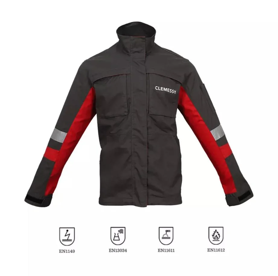 Cotton Customized Workwear Arc-Flash Protection Anti-Acid Meltproof Fr Safety Jacket